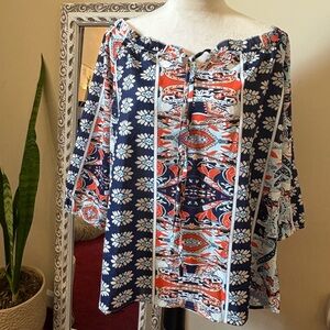 Floral Bohemian Off-Shoulder Top